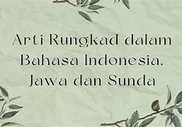 Rungkad Bahasa Jawa Timur